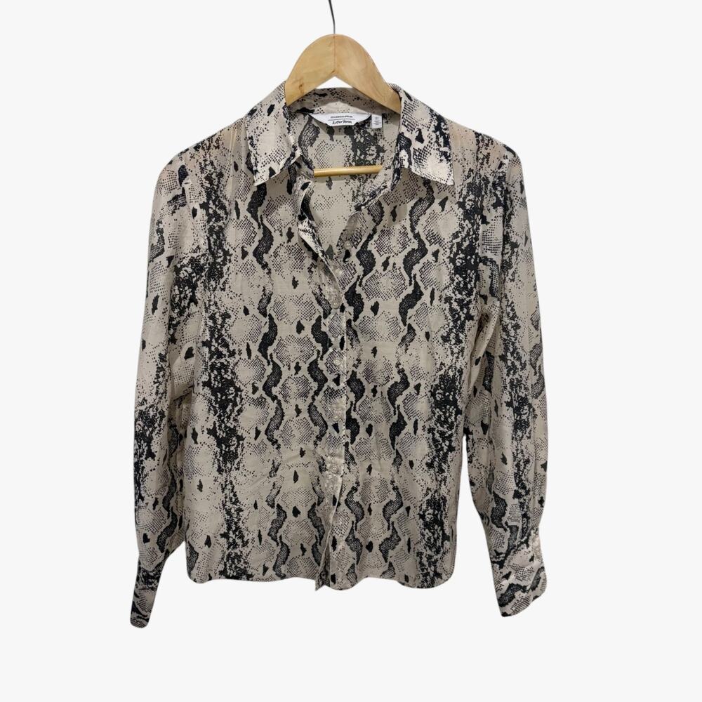 & Other Stories Snake Print Collared Shirt Button Front 4